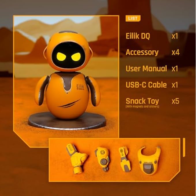rayihni EILIK DQ - TOUCH INTERACTIVE TOYS AGE 3+, CUTE ROBOT PETS WITH ABUNDANT EMOTIONS. IDLE ANIMATIONS&EXCLUSIVE MINI-GAMES, UNIQUE GIFT FOR GIRLS & BOYS. SUPPORT UPDATE.(SPECIAL VERSION) - Image 5